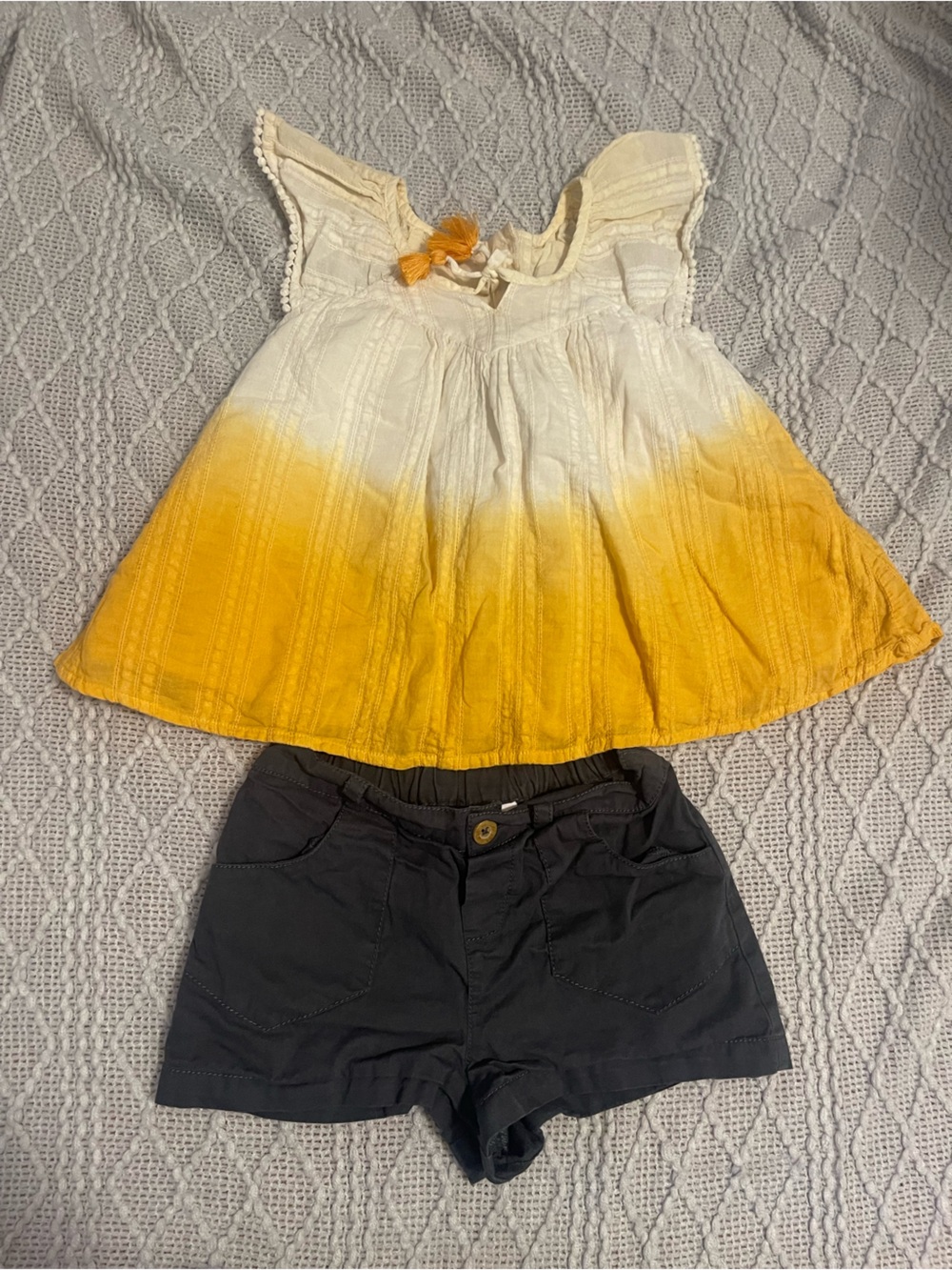 Tommy Bahama Girls Yellow Ombre Tunic with Black Shorts